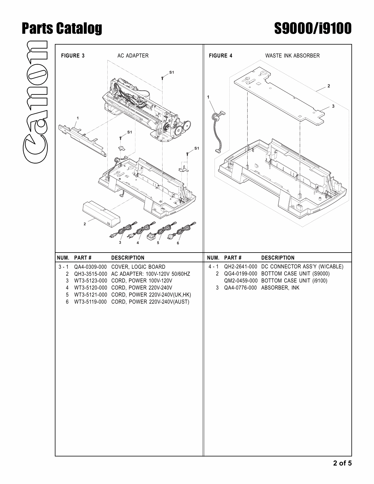 Canon PIXUS S9000 i9100 Parts Catalog Manual-3